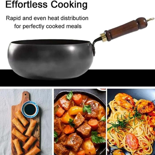Alteisen Wok – Robuster Gusseisenbräter mit Deckel für Braten &amp; Kochen👩‍🍳🍲