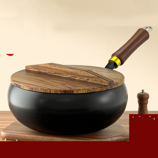 Alteisen Wok – Robuster Gusseisenbräter mit Deckel für Braten &amp; Kochen👩‍🍳🍲