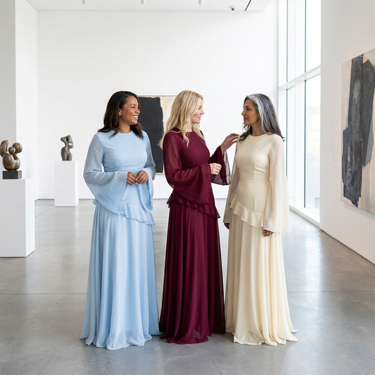 Women's Elegant Bell-Sleeve Ruffle Maxi Dress