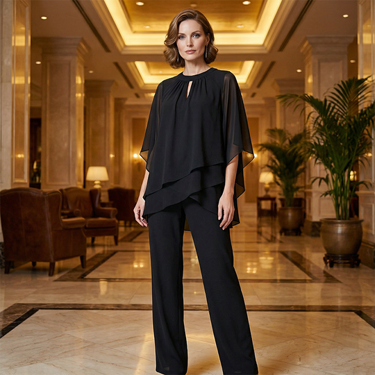 🔥Solange der Vorrat reicht 50 % Rabatt!🎉Eleganter Zweiteiler: Bluse mit asymmetrischem Saum &amp; weite Hose