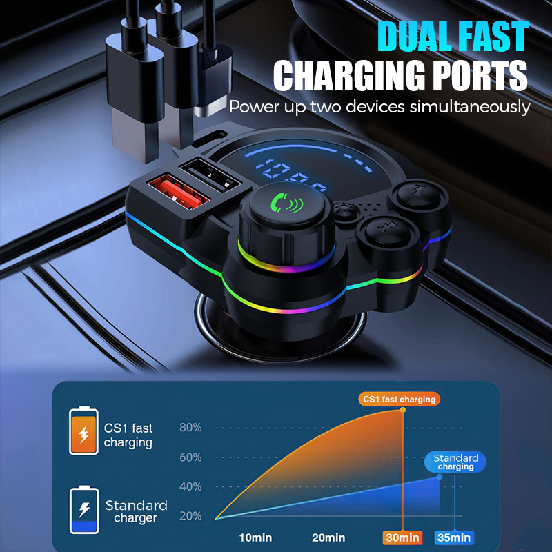 📻 50% OFF NOW! 🚗 Universal Dual-Port Car FM Bluetooth Transmitter – Wireless Music, Hands-Free Calling &amp; Dual USB Charger 🔌