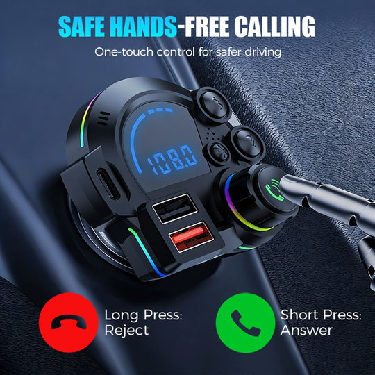 📻 50% OFF NOW! 🚗 Universal Dual-Port Car FM Bluetooth Transmitter – Wireless Music, Hands-Free Calling &amp; Dual USB Charger 🔌