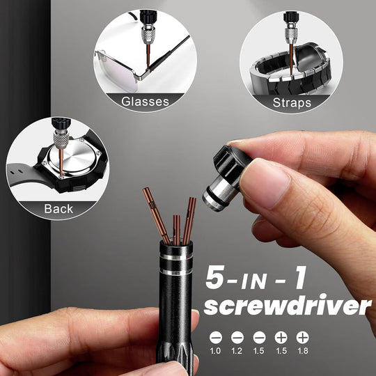 💎 50% OFF! 💎 Professional Watch Repair Tool Kit – All-in-One, Precision Stainless Steel Tools for Battery &amp; Band Fixes