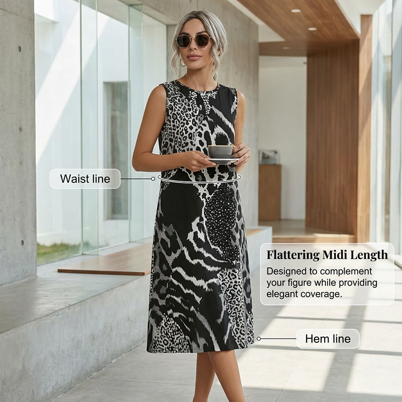 🥳2026 HOT SALE🥳💞50K+ SOLD!🎀🌙 50% OFF! Leopard Print Casual Dress – Sleeveless &amp; flowy, no restriction. Soft fabric drapes beautifully. Dress up or down effortlessly. Your new favourite. 🕊️💕