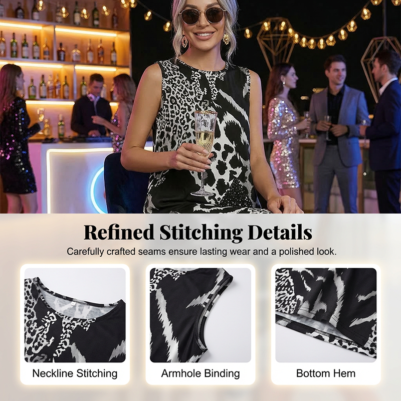 🥳2026 HOT SALE🥳💞50K+ SOLD!🎀🌙 50% OFF! Leopard Print Casual Dress – Sleeveless &amp; flowy, no restriction. Soft fabric drapes beautifully. Dress up or down effortlessly. Your new favourite. 🕊️💕