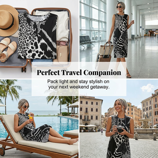 🥳2026 HOT SALE🥳💞50K+ SOLD!🎀🌙 50% OFF! Leopard Print Casual Dress – Sleeveless &amp; flowy, no restriction. Soft fabric drapes beautifully. Dress up or down effortlessly. Your new favourite. 🕊️💕
