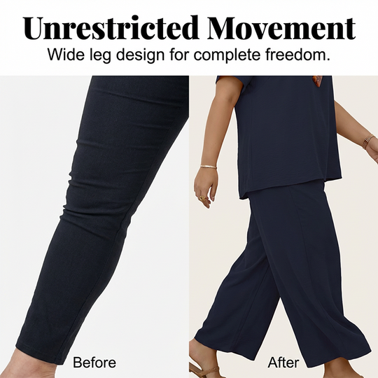 Damen-Casual-Set: Kurzarm-Oberteil &amp; Weitbein-Hose📦Kostenloser Versand🔥