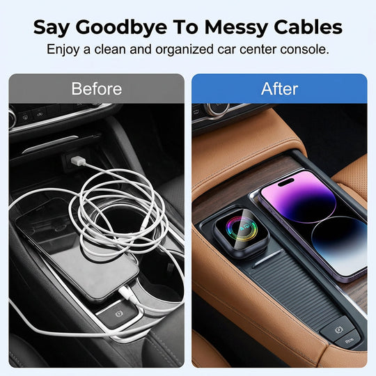 🚗 Wireless Car Adapter | RGB Light Fast Connect