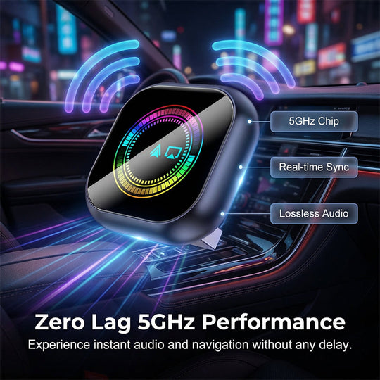 🚗 Wireless Car Adapter | RGB Light Fast Connect