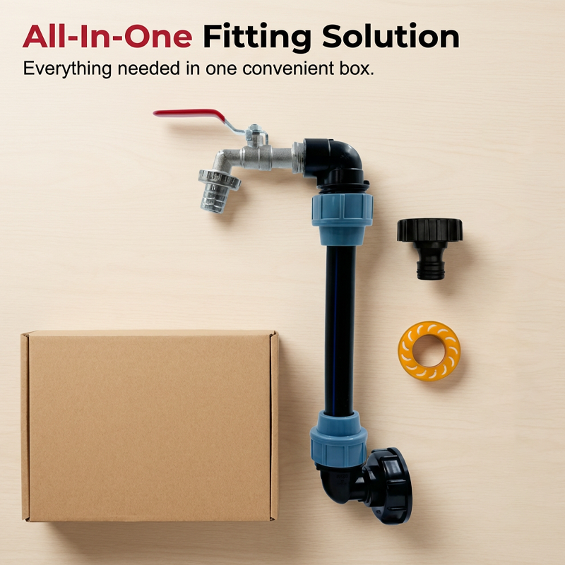 Adapter-Set für IBC-Tanks – Erhöhung, Zapfhahn aus Zinklegierung (3/4“), PE-Schlauch &amp; Winkelstücke – ideal für Garten &amp; Haushalt💧🏡