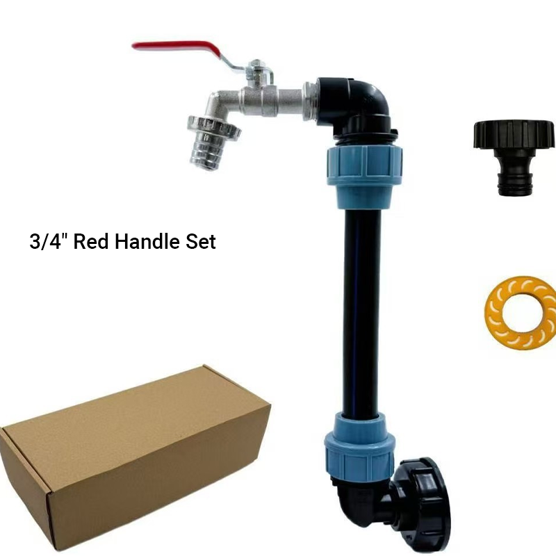 Adapter-Set für IBC-Tanks – Erhöhung, Zapfhahn aus Zinklegierung (3/4“), PE-Schlauch &amp; Winkelstücke – ideal für Garten &amp; Haushalt💧🏡
