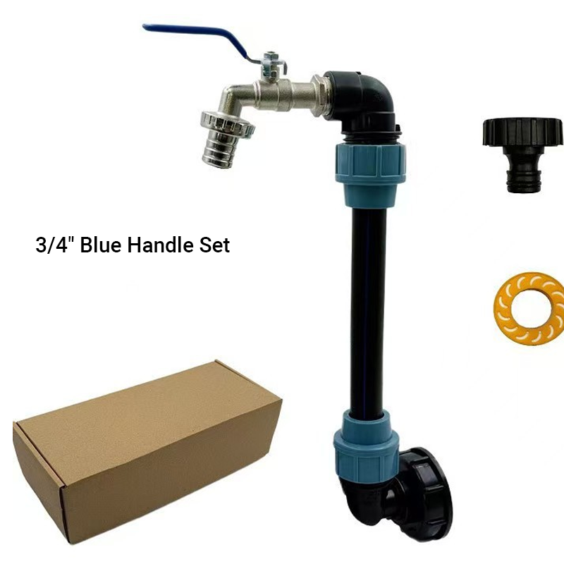 Adapter-Set für IBC-Tanks – Erhöhung, Zapfhahn aus Zinklegierung (3/4“), PE-Schlauch &amp; Winkelstücke – ideal für Garten &amp; Haushalt💧🏡