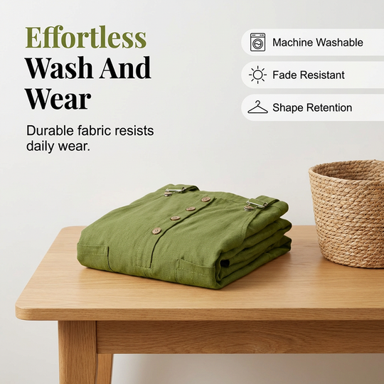 👖JETZT 49 % RABATT! 🌿 Lässige Damen-Latzhose mit Knopfleiste – Verstellbare Träger, atmungsaktives Material &amp; bequeme Passform ✨
