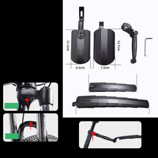 Einziehbares und verstellbares Fahrrad-Schutzblech-Set