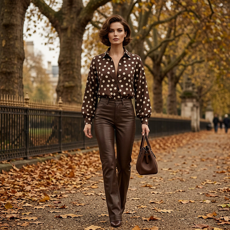 🔥50% OFF | Women’s Chic Polka Dot Button-Down Shirt – Casual &amp; Stylish Everyday Top