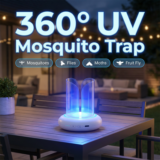 🌙 No Noise, No Chemicals – 360° UV Mosquito & Fly Trap Lamp 🦟✨