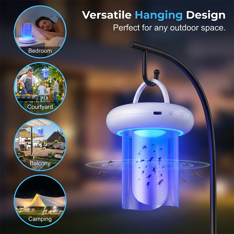 🌙 No Noise, No Chemicals – 360° UV Mosquito &amp; Fly Trap Lamp 🦟✨