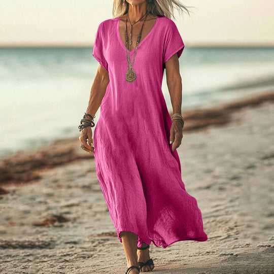 V-Neck Lightweight Boho Dress – Airy, Effortless &amp; Summer-Ready Style