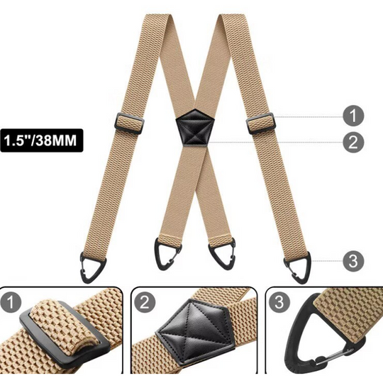 3,8 cm breiter Gurt mit Maiskorn-Muster – elastischer Karabiner-Gurt für Herren – ideal zum Klettern, Wandern &amp; Outdoor-Aktivitäten⛰️🧗‍♂️