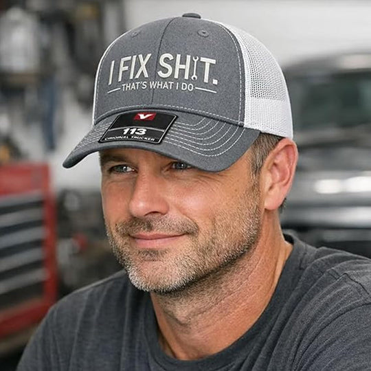 🧢 LIMITED-TIME 50% OFF! ✨ "I Fix Shit" Embroidered Trucker Hat – Breathable Mesh, Sun Protection, Bold &amp; Humorous Gift 🛠️