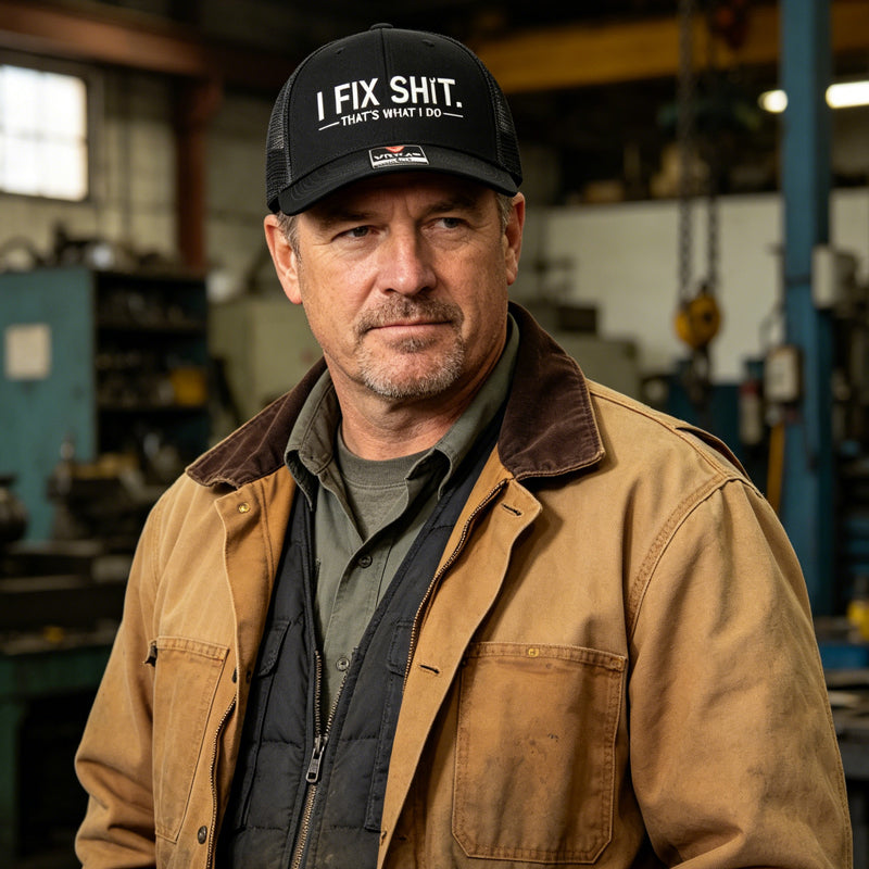 🧢 LIMITED-TIME 50% OFF! ✨ "I Fix Shit" Embroidered Trucker Hat – Breathable Mesh, Sun Protection, Bold &amp; Humorous Gift 🛠️