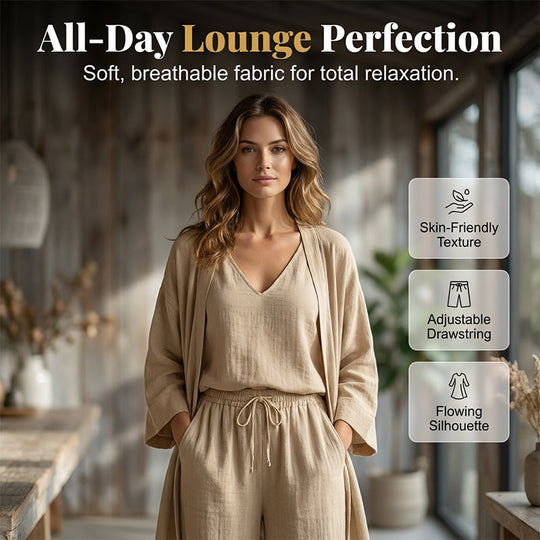 Elegant Wide-Leg Pants &amp; Cardigan Set