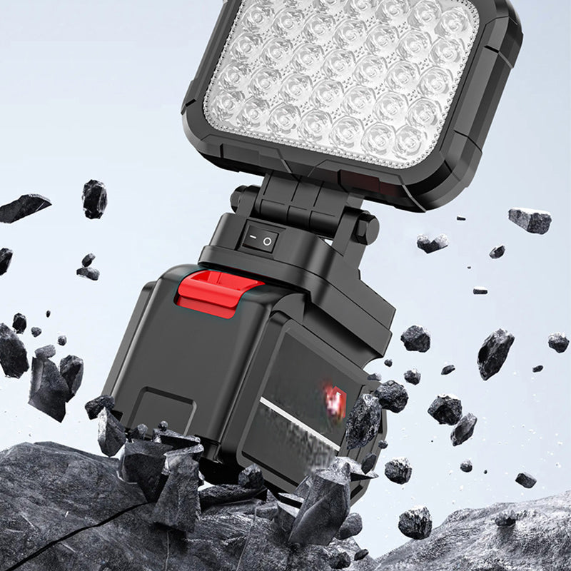 🌞Frühlingserwachen: 50% Rabatt!💡180° drehbare LED-Arbeitsleuchte – Mit Dual-USB-Powerbank-Funktion – Robust &amp; kabellos – Universelle Akku-Kompatibilität – Für Garage, Bau &amp; Camping