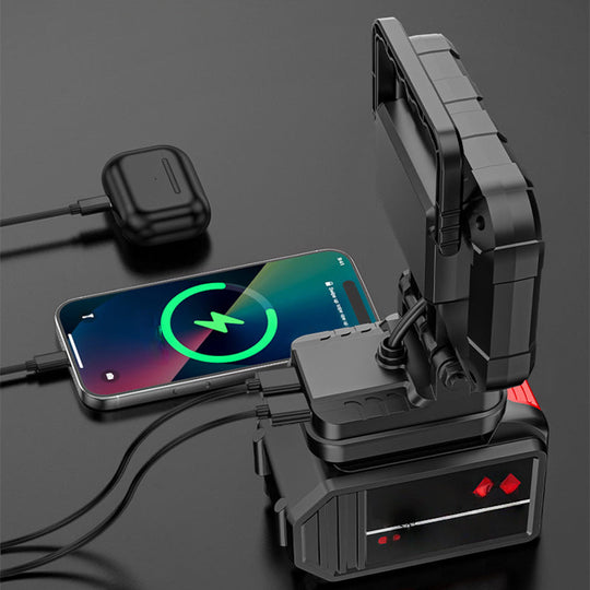 🌞Frühlingserwachen: 50% Rabatt!💡180° drehbare LED-Arbeitsleuchte – Mit Dual-USB-Powerbank-Funktion – Robust &amp; kabellos – Universelle Akku-Kompatibilität – Für Garage, Bau &amp; Camping