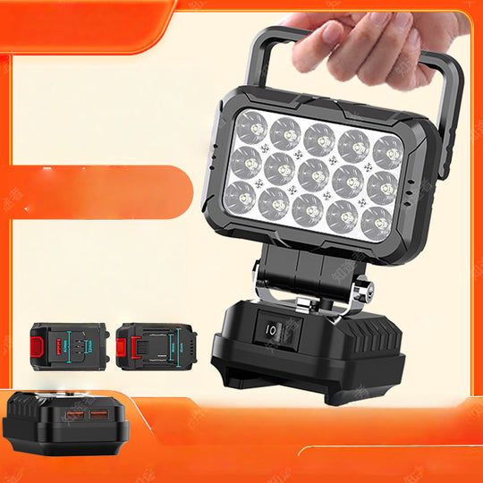 🌞Frühlingserwachen: 50% Rabatt!💡180° drehbare LED-Arbeitsleuchte – Mit Dual-USB-Powerbank-Funktion – Robust &amp; kabellos – Universelle Akku-Kompatibilität – Für Garage, Bau &amp; Camping