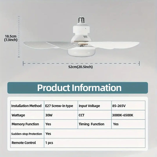 🏆LAST DAY SALE 50% OFF🔥SmartBreez 40W LED Ceiling Fan Light – 20.5 Ultra-Quiet with Remote 🎯 | E27 + FREE B22 Adapter 🔌 | For Bedroom 😴, Kitchen 👩‍🍳 &amp; Garage 🛠️ – UK Ready!