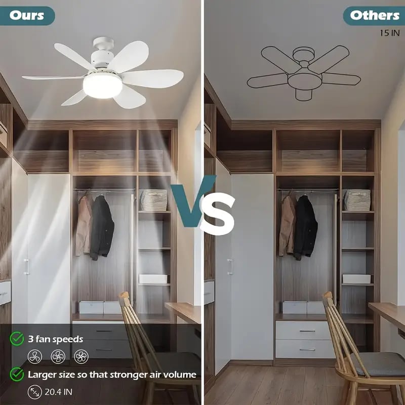 🏆LAST DAY SALE 50% OFF🔥SmartBreez 40W LED Ceiling Fan Light – 20.5 Ultra-Quiet with Remote 🎯 | E27 + FREE B22 Adapter 🔌 | For Bedroom 😴, Kitchen 👩‍🍳 &amp; Garage 🛠️ – UK Ready!