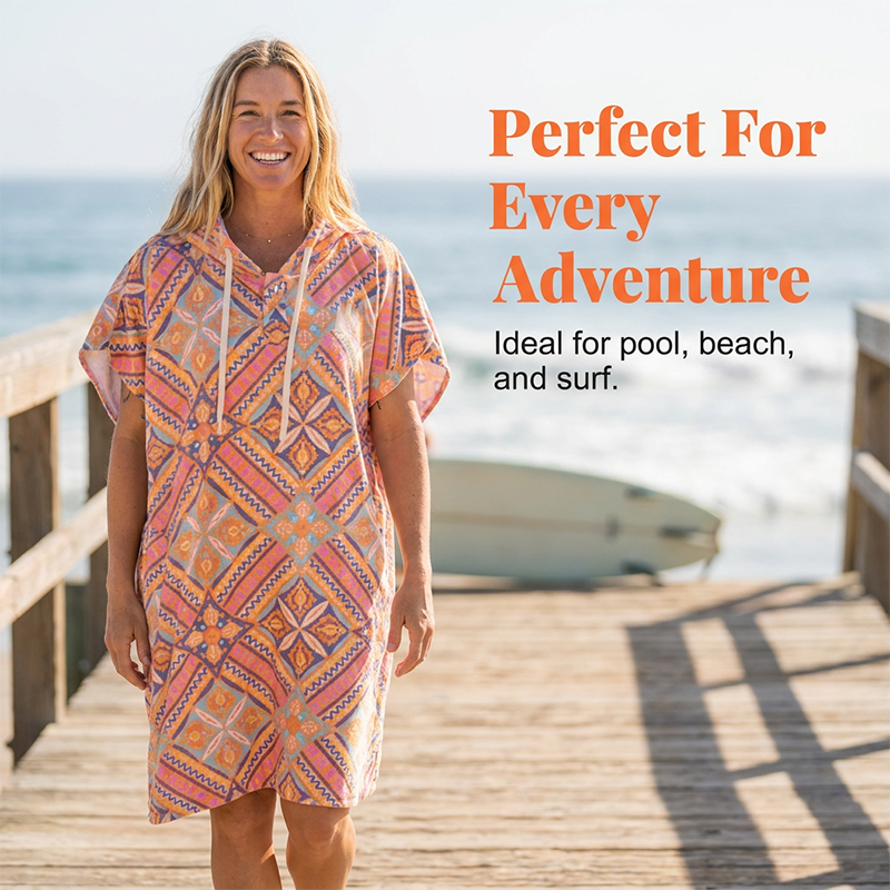 Quick-Dry Beach Poncho for Surfing & Swimming