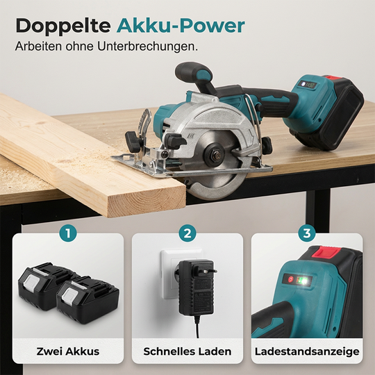 ⚡🛠️【Limitiertes Angebot:  50% RABATT!】 Hochgeschwindigkeits-Akku-Kreissäge mit bürstenlosem Motor – Leistungsstark, kabellos &amp; präzise