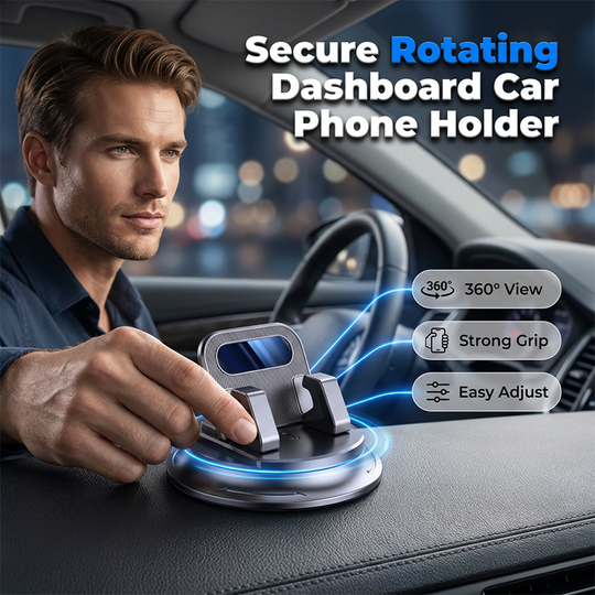 🚗Rotating Dashboard Car Phone Holder – 360° Adjustable &amp; Anti-Slip – Hands-Free Phone Mount 🛡️