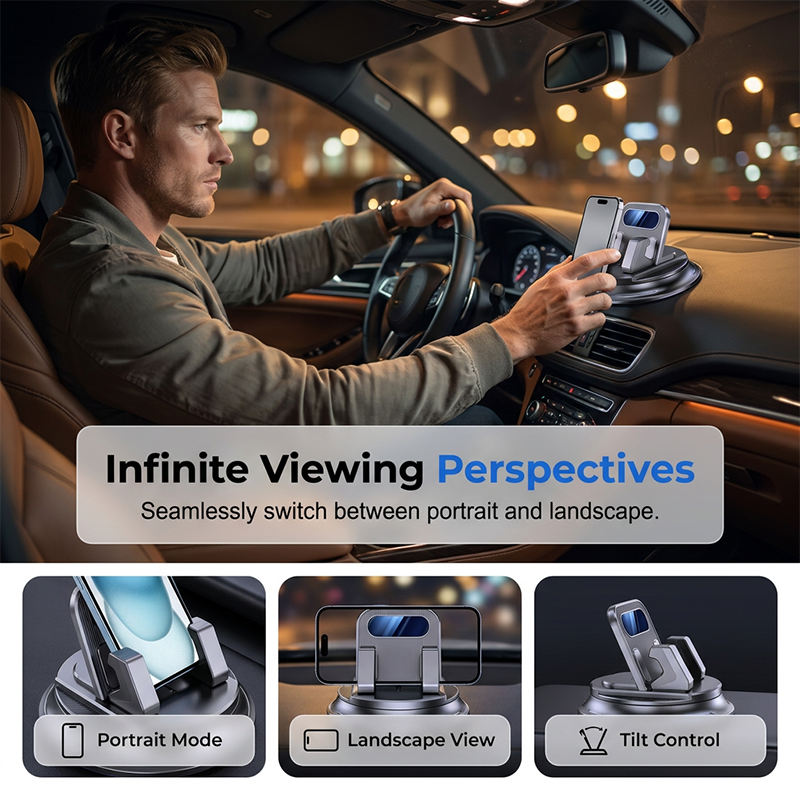 🚗Rotating Dashboard Car Phone Holder – 360° Adjustable &amp; Anti-Slip – Hands-Free Phone Mount 🛡️