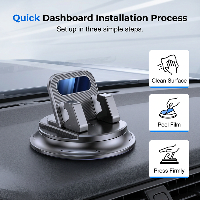 🚗Rotating Dashboard Car Phone Holder – 360° Adjustable &amp; Anti-Slip – Hands-Free Phone Mount 🛡️