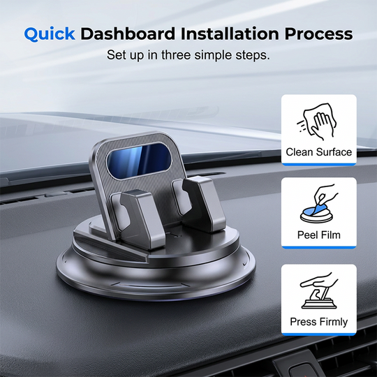 🚗Rotating Dashboard Car Phone Holder – 360° Adjustable &amp; Anti-Slip – Hands-Free Phone Mount 🛡️