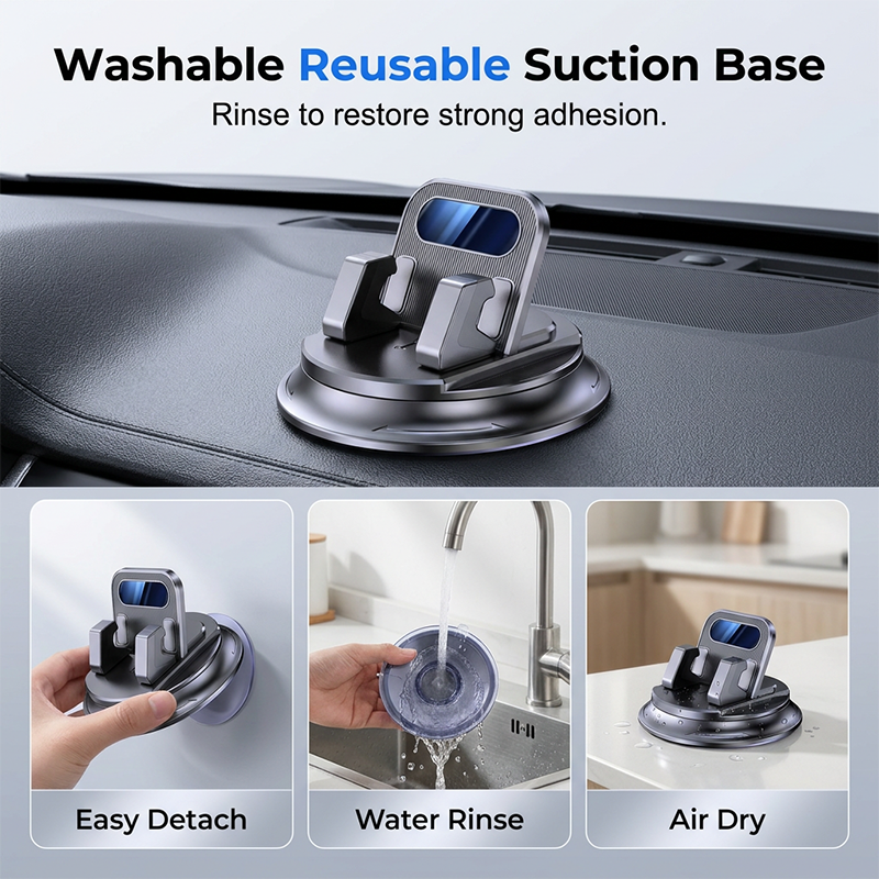 🚗Rotating Dashboard Car Phone Holder – 360° Adjustable &amp; Anti-Slip – Hands-Free Phone Mount 🛡️
