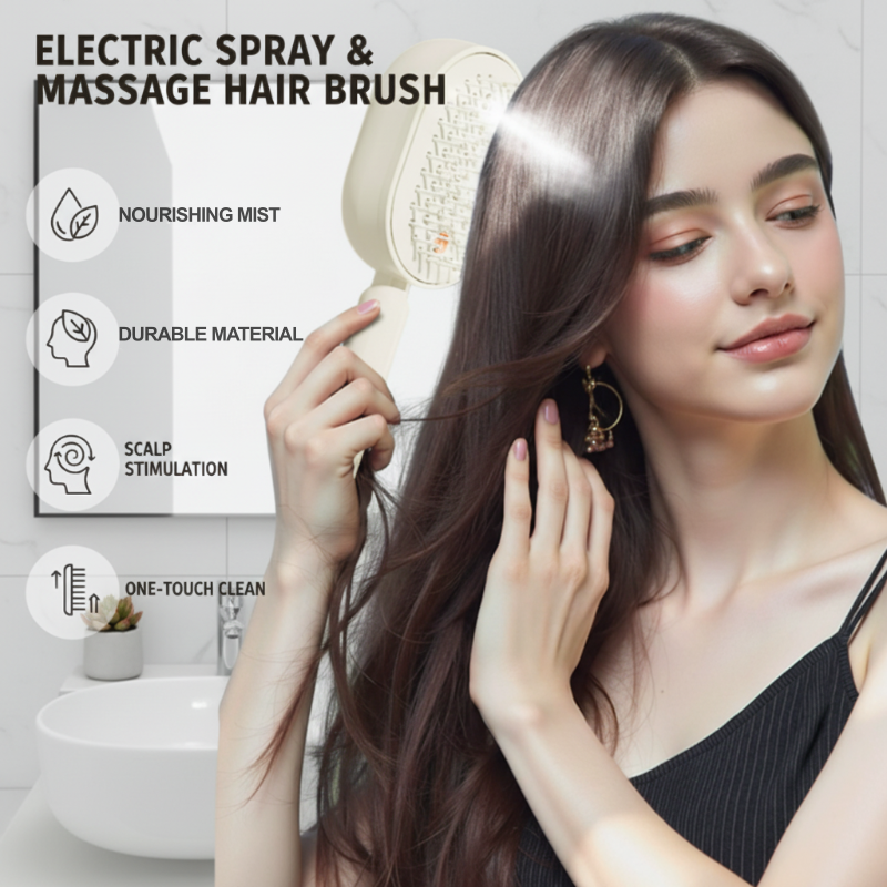 ⚡ 50% OFF NOW ! 💐 Electric Spray &amp; Massage Hair Brush – Soothing Scalp Massage, Fine Mist Spraying &amp; Smooth Hair Care Design ✨