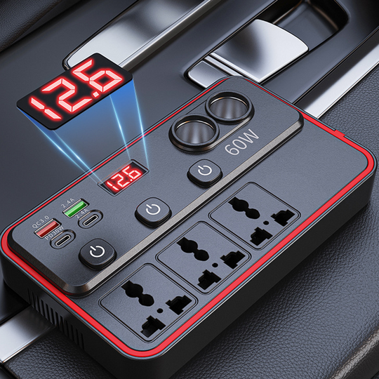 Multifunctional Car Charger with AC Outlets &amp; USB