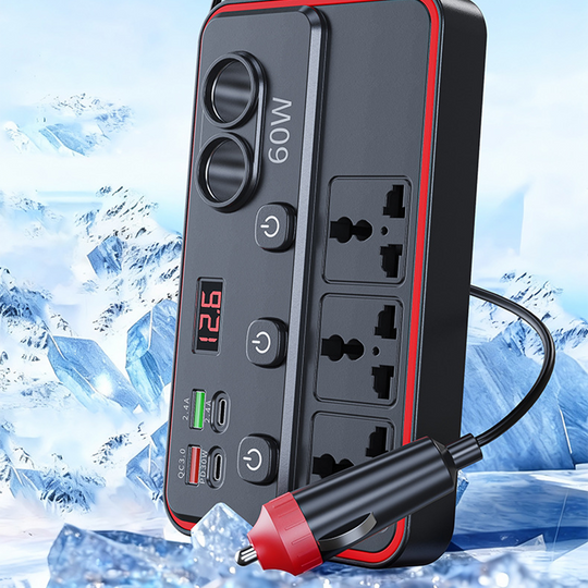 Multifunctional Car Charger with AC Outlets &amp; USB
