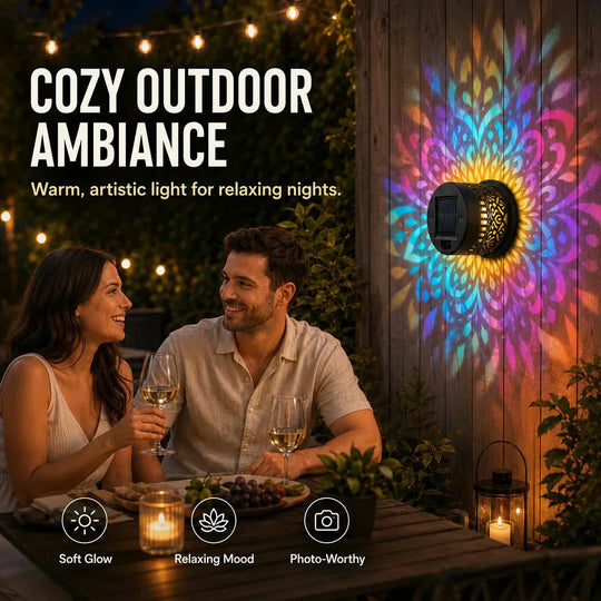 🌞 50% OFF NOW! 🌀 Solar Mandala Light – Stunning Pattern Projection, 2-in-1 Floor &amp; Wall Design &amp; IP65 Waterproof Auto On/Off 🌿