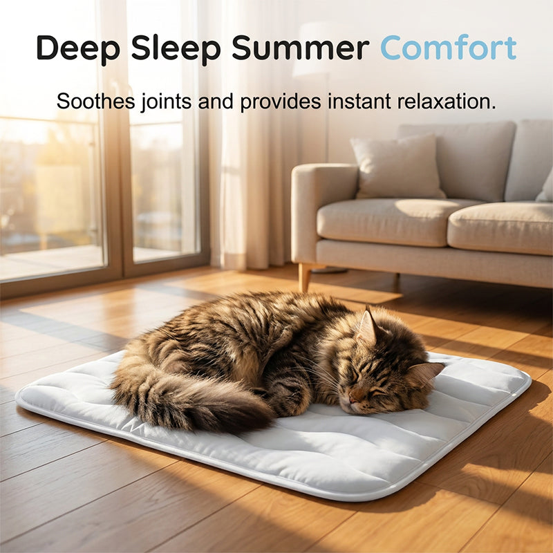 🔥50% OFF！❄️Breathable Pet Cooling Mat – No Water or Electricity Needed, Machine Washable, Lightweight &amp; Portable, Safe Fabric Cooling for Dogs &amp; Cats in Crate, Car &amp; Home