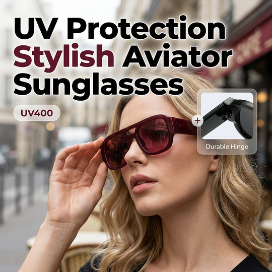 Aviator Sunglasses UV400 Protection 😎🕶️ Classic Pilot Style for Driving, City Walks, Holidays &amp; Outdoor Activities – Lightweight &amp; Comfortable Metal Frame