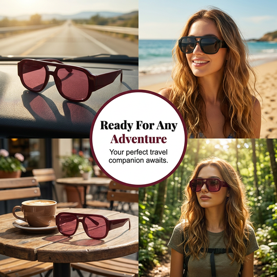 Aviator Sunglasses UV400 Protection 😎🕶️ Classic Pilot Style for Driving, City Walks, Holidays &amp; Outdoor Activities – Lightweight &amp; Comfortable Metal Frame