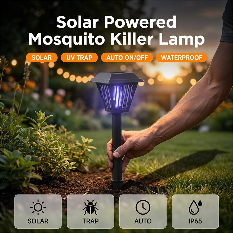 💡✨Outdoor Solar Powered Mosquito Killer Lamp-Stake or Stand Use. Protect Your Yard Day &amp; Night! 🔋