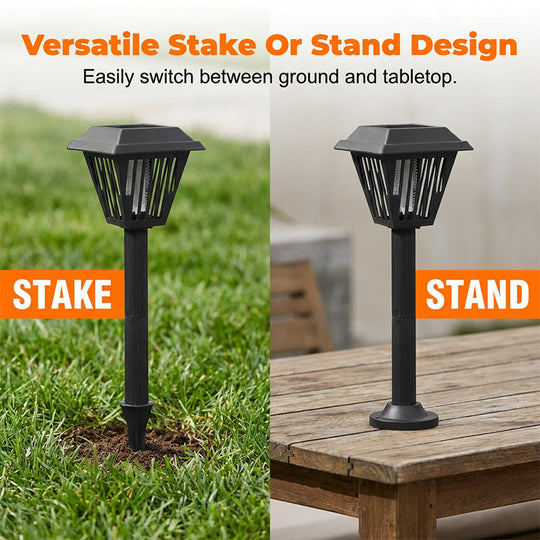 💡✨Outdoor Solar Powered Mosquito Killer Lamp-Stake or Stand Use. Protect Your Yard Day &amp; Night! 🔋