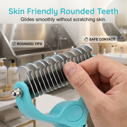 Dual-Sided Pet Grooming Rake for Dogs &amp; Cats