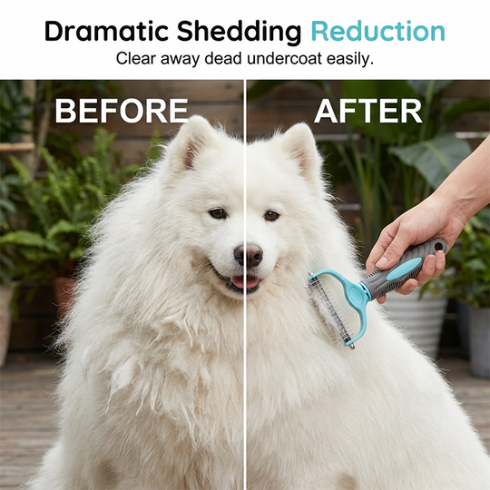 Dual-Sided Pet Grooming Rake for Dogs &amp; Cats