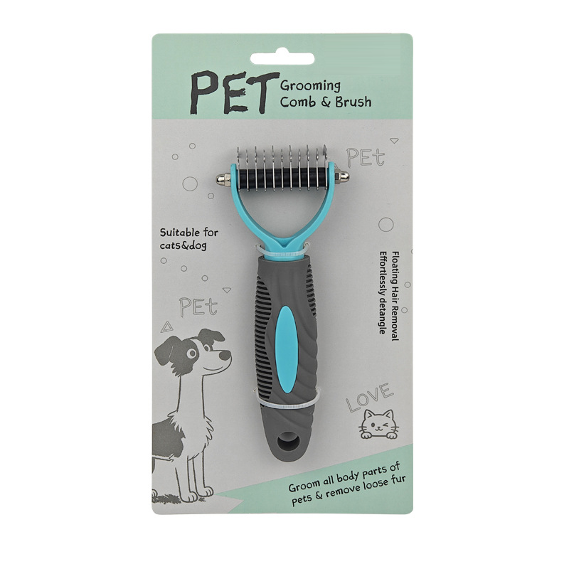 Dual-Sided Pet Grooming Rake for Dogs &amp; Cats